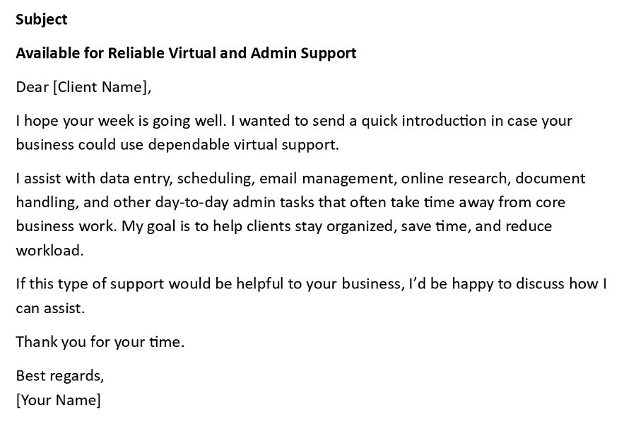 Available for Reliable Virtual and Admin Support