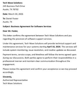 Business Contract Agreement Letter (USA Legal Format + 5 Samples)