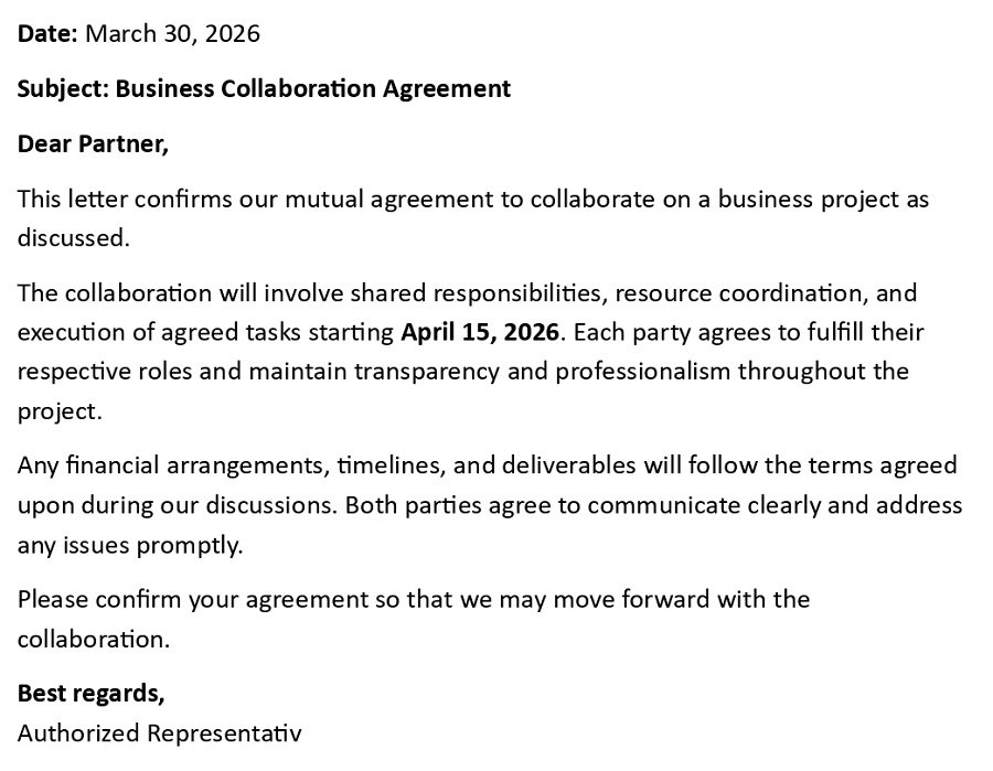 Business Collaboration Agreement