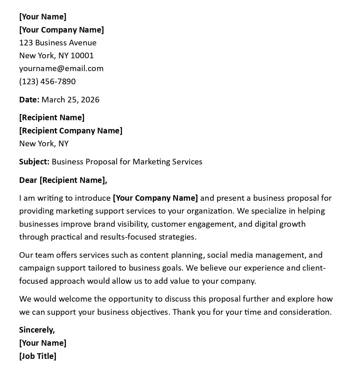 Business Proposal for Marketing Services