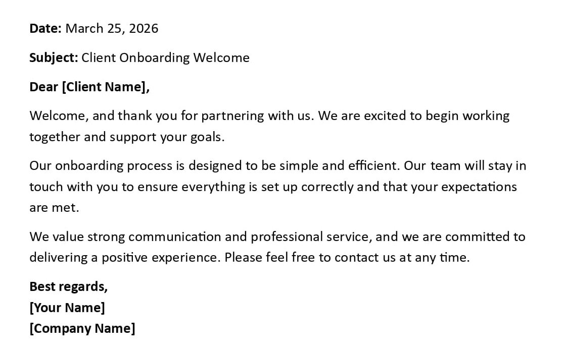 Client Onboarding Welcome