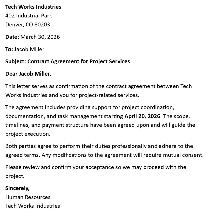 Contract Agreement for Project Services