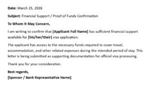 Proof of Funds Letter for Visa (USA Format + 5 Templates)