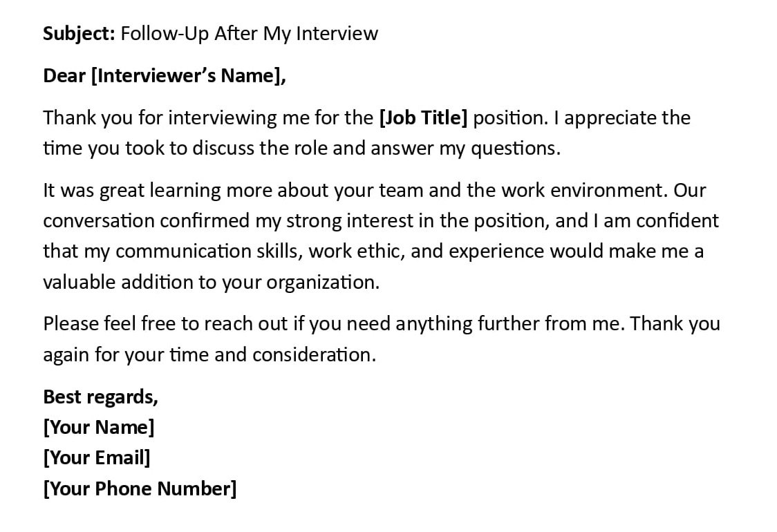 Follow-Up After My Interview