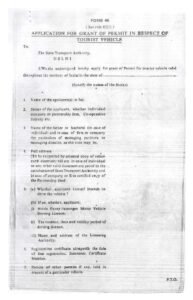 Form 45 : Application for grant of permit in respect Download PDF File