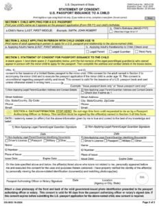 Form DS-3053 Passport Consent Form PDF Download