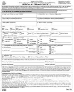 Form DS-3057 Medical Clearance Update Form PDF