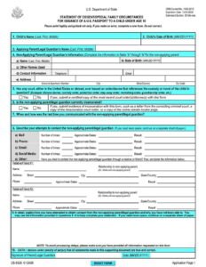 Form DS-5525 Passport Special Circumstances Form PDF