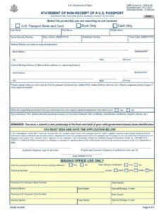 Form DS-86 Passport Non-Receipt Form PDF Download