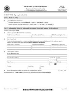 Form I-134 PDF Download – Financial Support Declaration