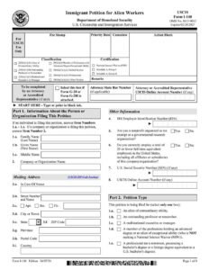 Form I-140 PDF Download – Immigrant Worker Petition
