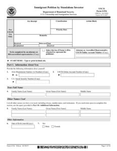 Form I-526 PDF Download – Investor Immigration Petition
