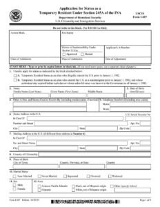 Form I-687 PDF Download – Temporary Resident Application