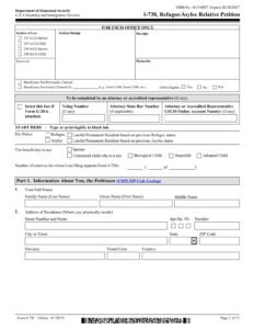 Form I-730 PDF Download – Refugee Relative Petition