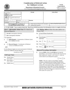 Form I-821D PDF Download – DACA Application