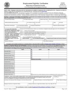 Form I-9 PDF Download – Employment Eligibility Verification Form