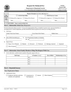 Form I-942 PDF Download – USCIS Reduced Fee Request