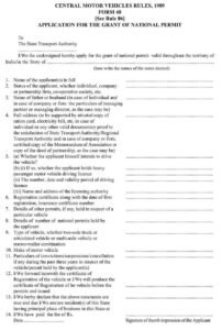 Form No.48: Application for grant of National Permit Download PDF File