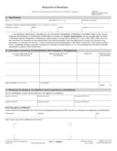 Form SF-1152 PDF Download – Beneficiary Designation