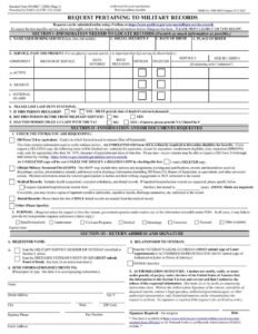 Form SF-180 PDF Download – Request Pertaining to Military Records