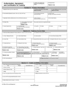 Form SF-182 PDF Download – Government Training Authorization