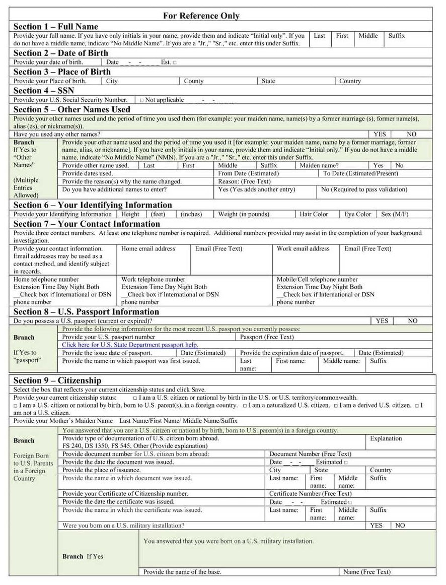 Form SF-85 PDF Download – Federal Employment Background Check