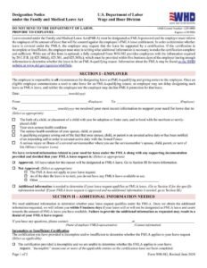 Form WH-382 PDF Download – FMLA Designation Notice