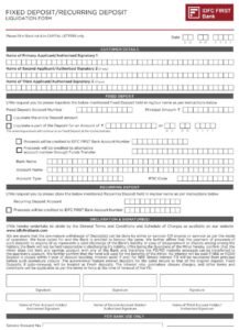 IDFC First Bank Fixed Deposit - Recurring Deposit Liquidation PDF Download