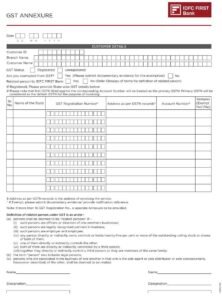 IDFC First Bank GST Annexure PDF Download