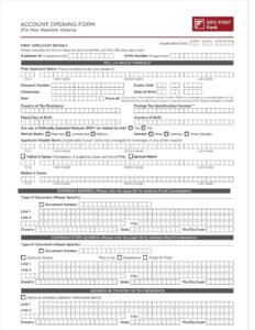 IDFC First Bank NRI Account Opening Form – Insta Kit PDF Download