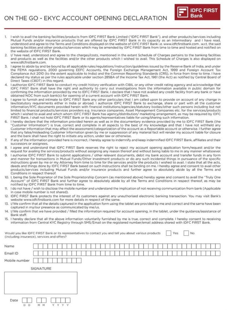 Idfc Demand Draft Form.pdf IDFC First Bank RTGS Form PDF Download