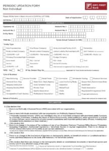 IDFC First Bank Periodic Updation Form (Non-Individual REKYC) PDF Download