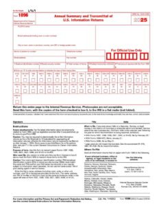 IRS Form 1096 PDF Download – Annual Summary and Transmittal Form