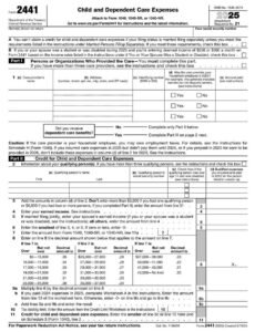 IRS Form 2441 PDF Download – Child Care Expense Credit