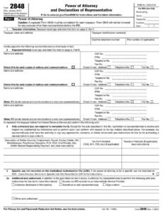 IRS Form 2848 PDF Download – Power of Attorney Form
