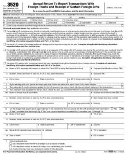 IRS Form 3520 PDF Download – Foreign Trust Reporting
