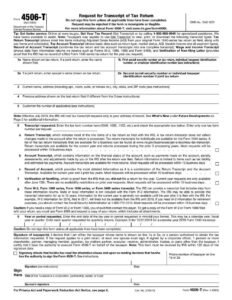 IRS Form 4506-T PDF Download – Request for Transcript of Tax Return