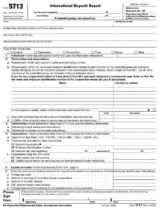 IRS Form 5713 PDF Download – International Boycott Report