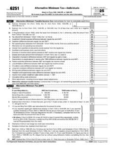 IRS Form 6251 PDF Download – Alternative Minimum Tax Form