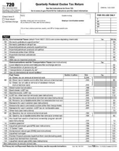 IRS Form 720 PDF Download – Quarterly Federal Excise Tax Return