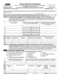IRS Form 8283 PDF Download – Charitable Contributions Form