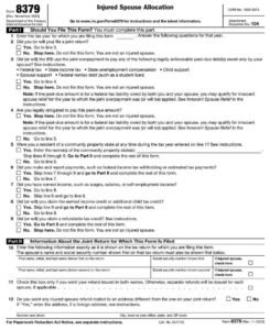 IRS Form 8379 PDF Download – Injured Spouse Allocation