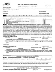 IRS Form 8879 PDF Download – e-file Signature Authorization