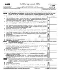 IRS Form 8889 PDF Download – Health Savings Account Form