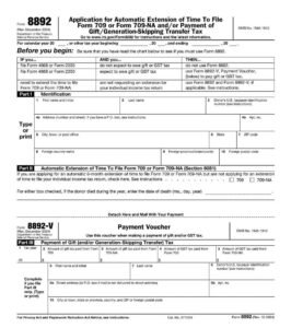 IRS Form 8892 PDF Download – Gift Tax Extension