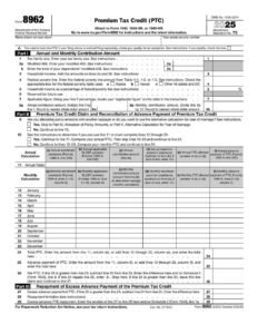 IRS Form 8962 PDF Download – Premium Tax Credit Form