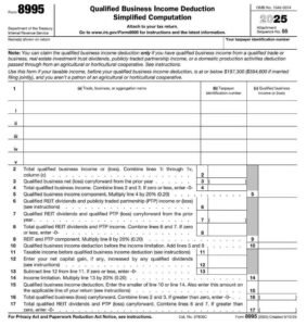 IRS Form 8995 PDF Download – QBI Deduction