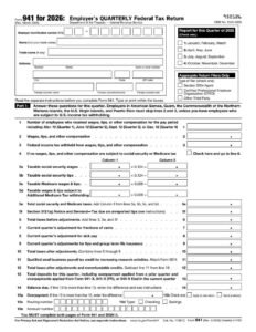 IRS Form 941 PDF Download – Employer’s Quarterly Federal Tax Return