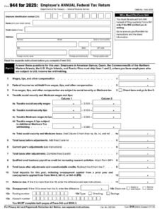 IRS Form 944 PDF Download – Annual Federal Tax Return