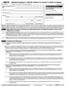 IRS Form 944-X PDF Download – Adjusted Annual Tax Return